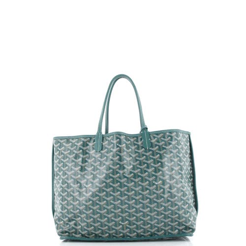 Pre-owned Goyard Goyard Anjou Reversible Tote Coated Canvas Pm In Green