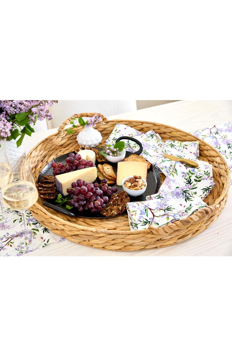 Solino Home Linen Table Runner - Lilacs, Alternate, color, Lilacs/Off White