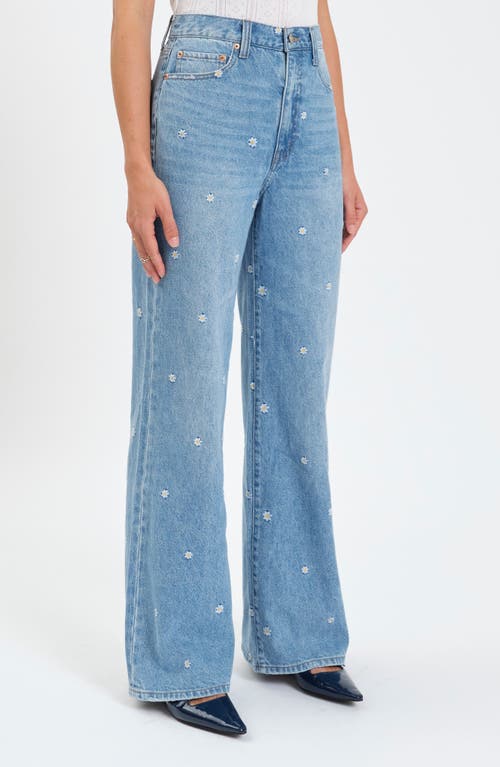 Daze Daisy Embroidery Wide Leg Jeans