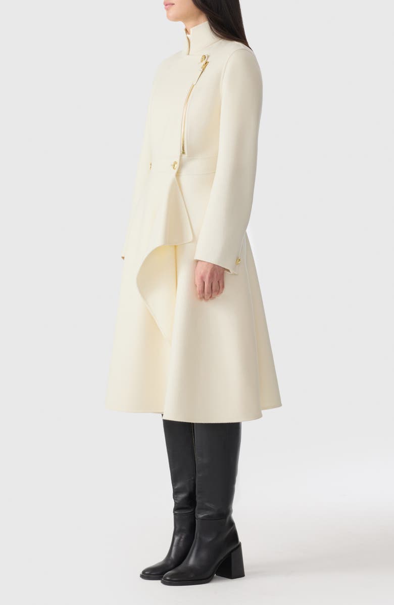 Mackage Annia Asymmetric Wool Double Face Coat, Alternate, color, Cream