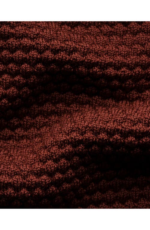 Eton Merino Wool Pop Stitch Long Sleeve Polo In Red