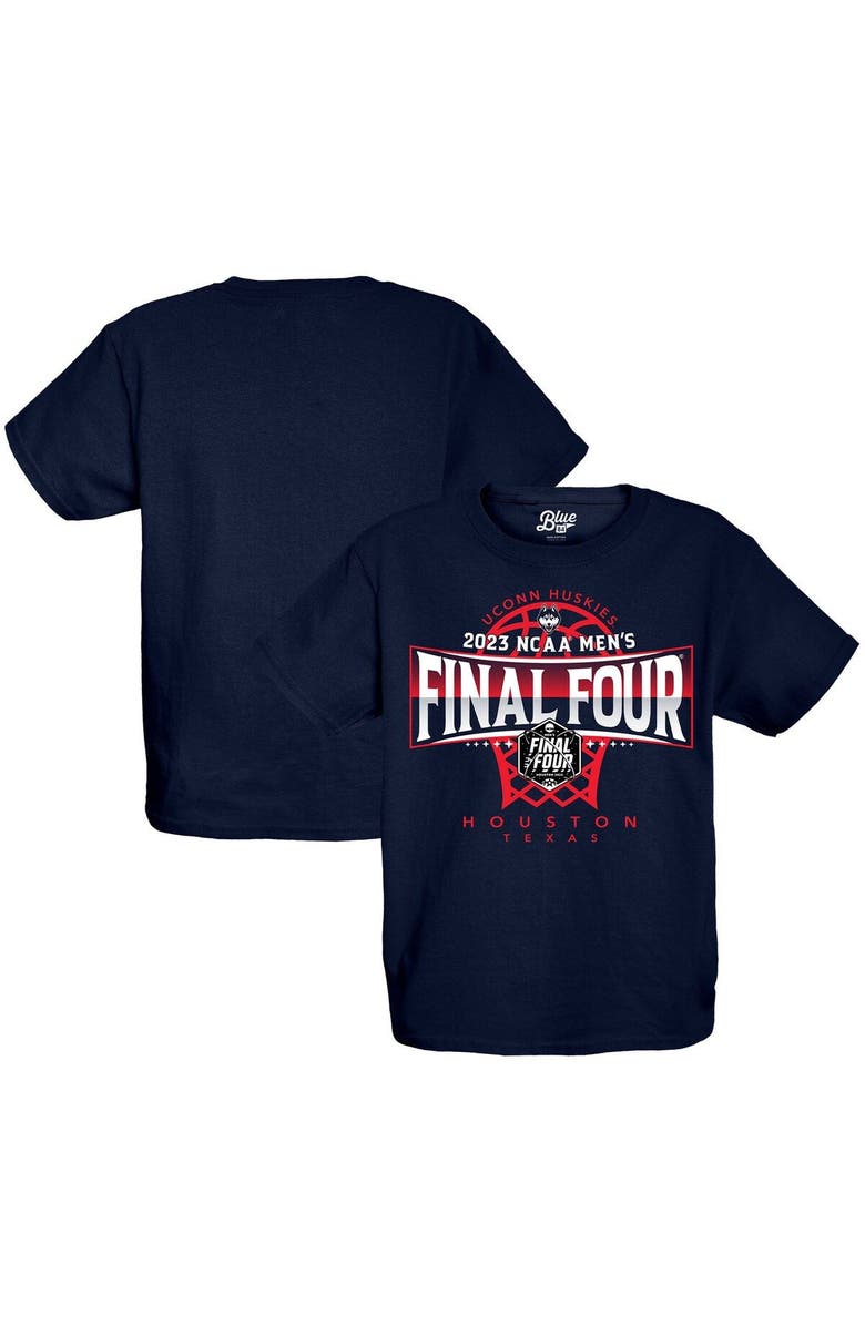 BLUE 84 Youth Blue 84  Navy UConn Huskies 2023 NCAA Men's Basketball Tournament March Madness Final Four T-Shirt, Main, color, 