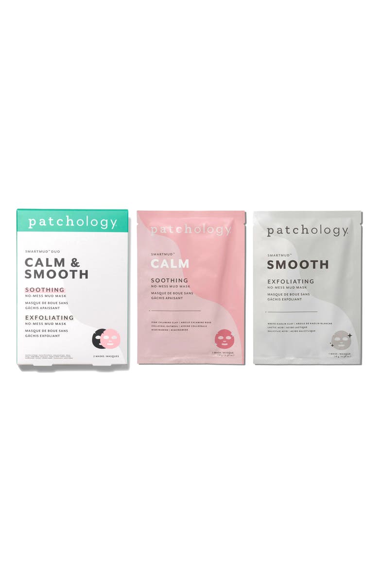 Patchology SmartMud<sup>™</sup> Duo Calm & Smooth Sheet Masks, Main, color,