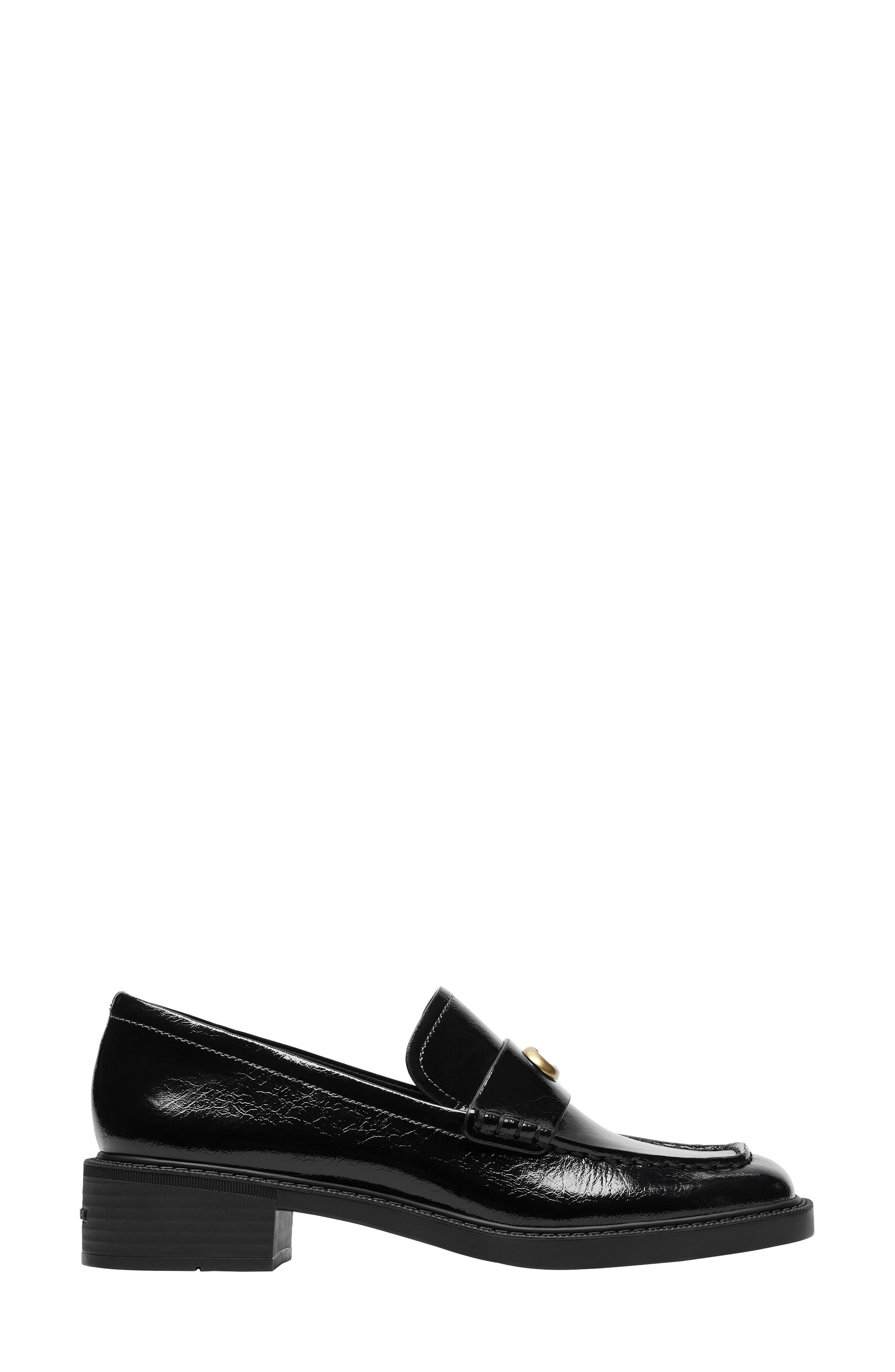 COACH Glazed Loafer, Alternate, color, Black