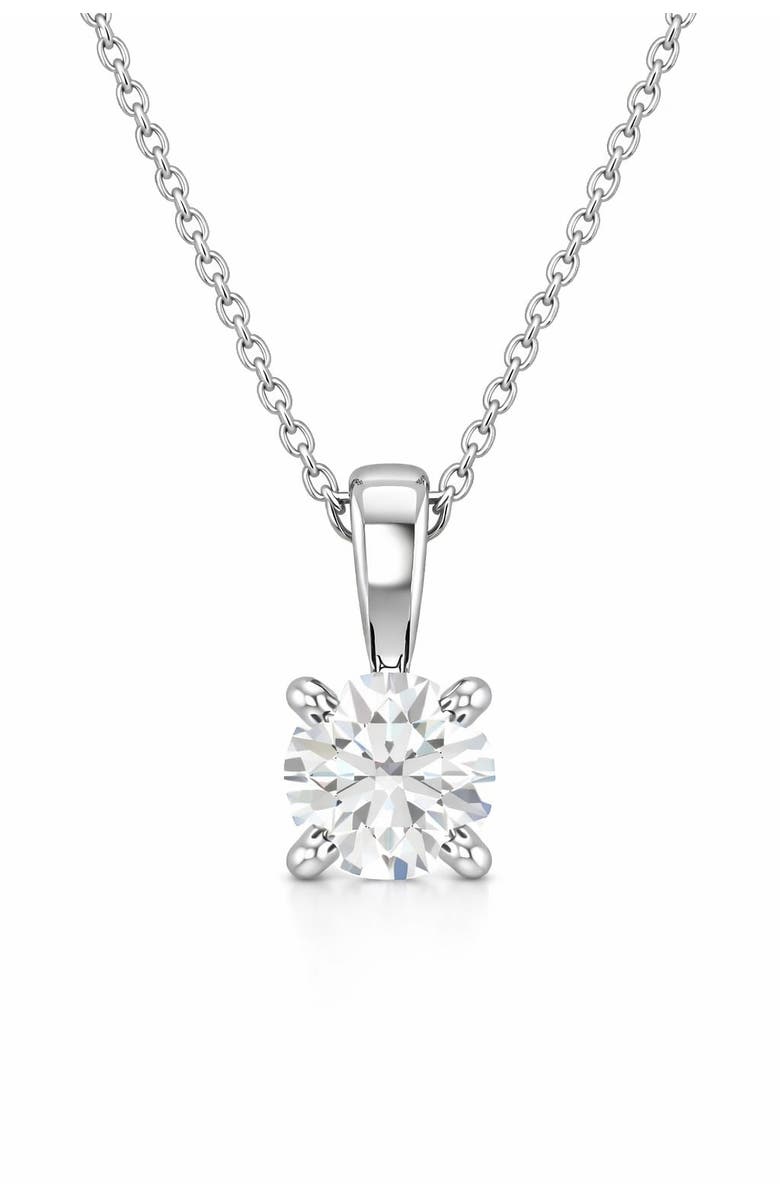 Balacia Solitaire Diamond Necklace, Main, color, 14K White Gold