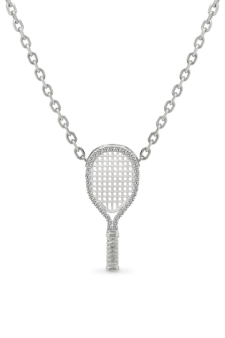 The Tennis Necklace, White Diamond Halo, Main, color, Silver / White Diamond