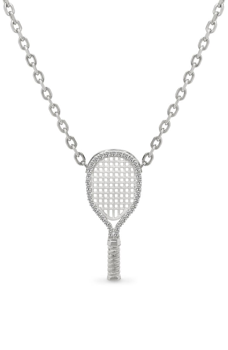 PASCAL The Tennis Necklace, White Diamond Halo, Main, color, Silver / White Diamond