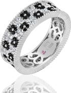 SUZY LEVIAN Sterling Silver Black & White CZ Eternity Band