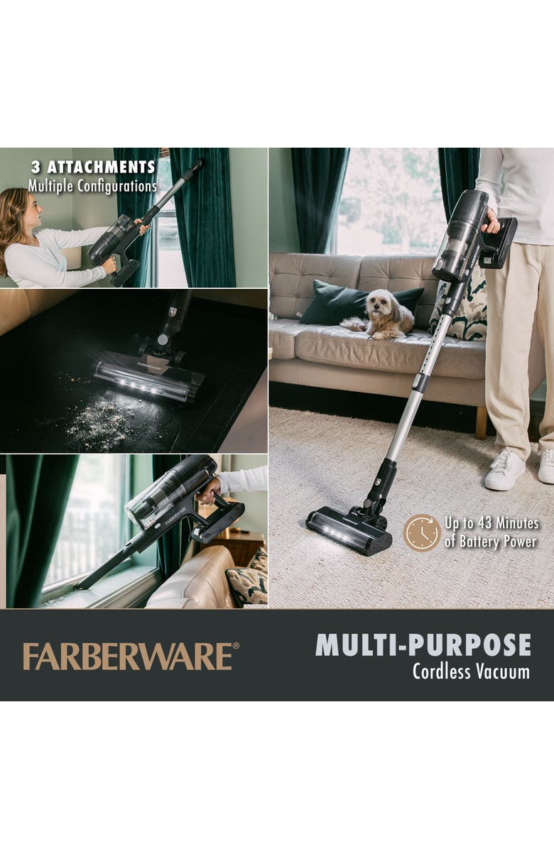FARBERWARE Cordless Elite Stick Vacuum Cleaner, Alternate, color, Black