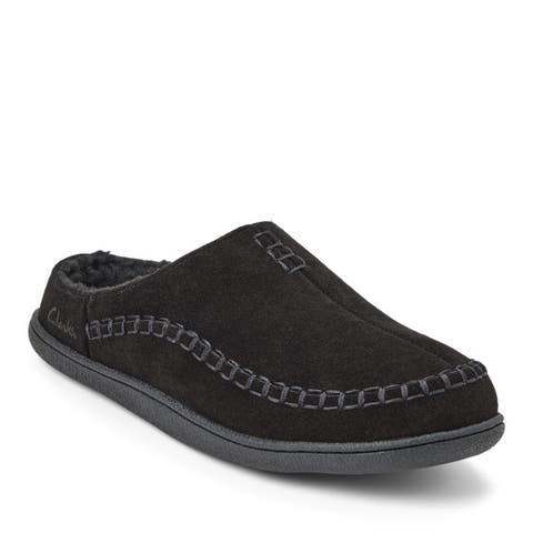 Genuine Cow Suede Clog With Accent Stitch Detail Slippers