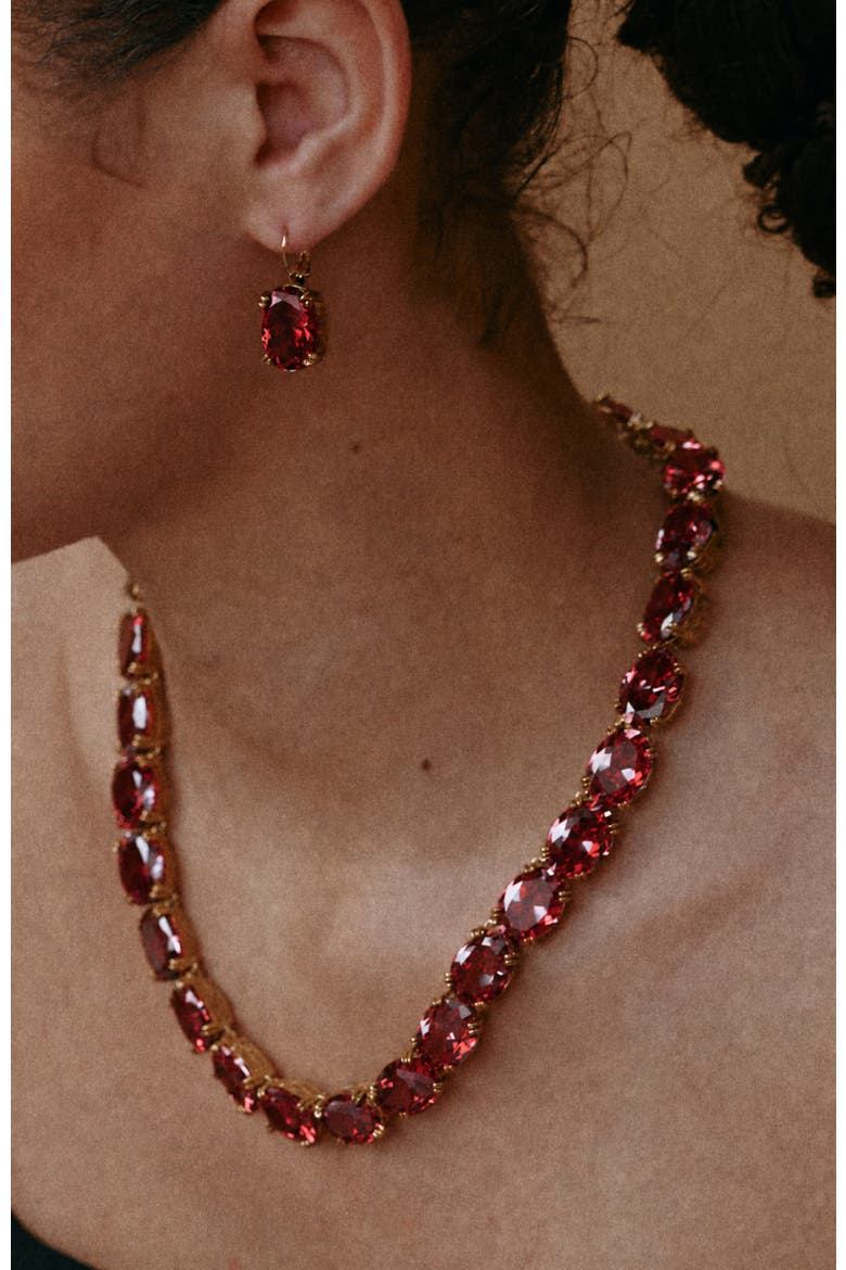 Cherry Glow Necklace, Alternate, color, Red & Gold