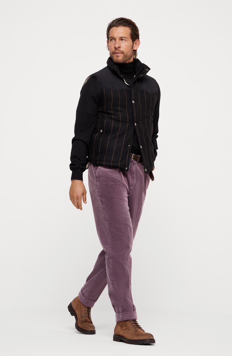 Brunello Cucinelli Chalk stripe down vest, Alternate, color, 