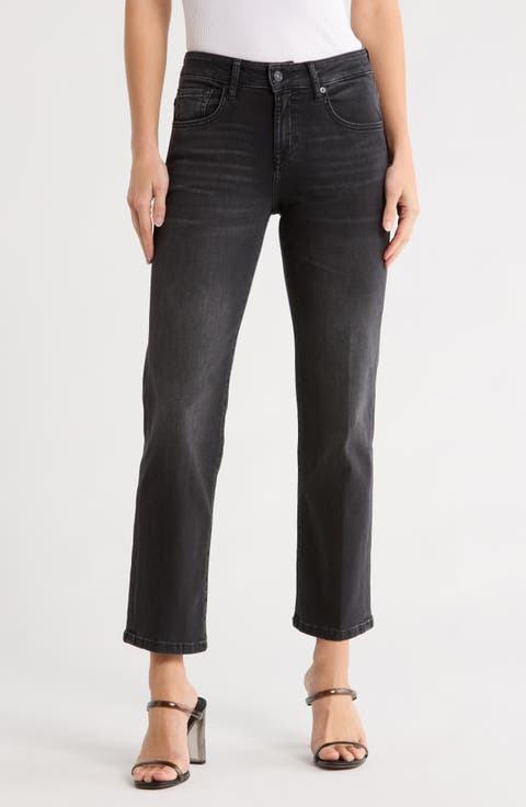 Calie Mid Rise Ankle Straight Leg Jeans (Reston)