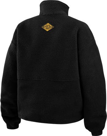 Women's WEAR by Erin Andrews Black Pittsburgh Steelers Polar Fleece Half-Zip Jacket