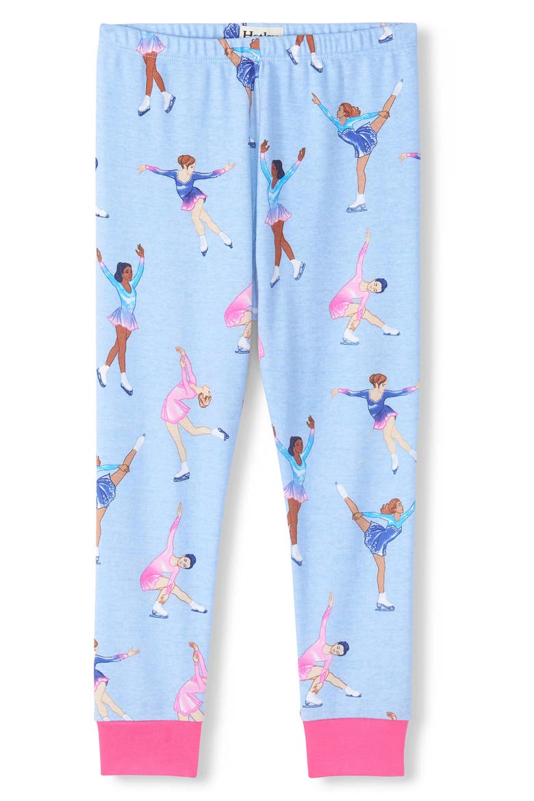 Kids' Figure Skaters Fitted Two-Piece Pajamas, Alternate, color, ICE MELT
