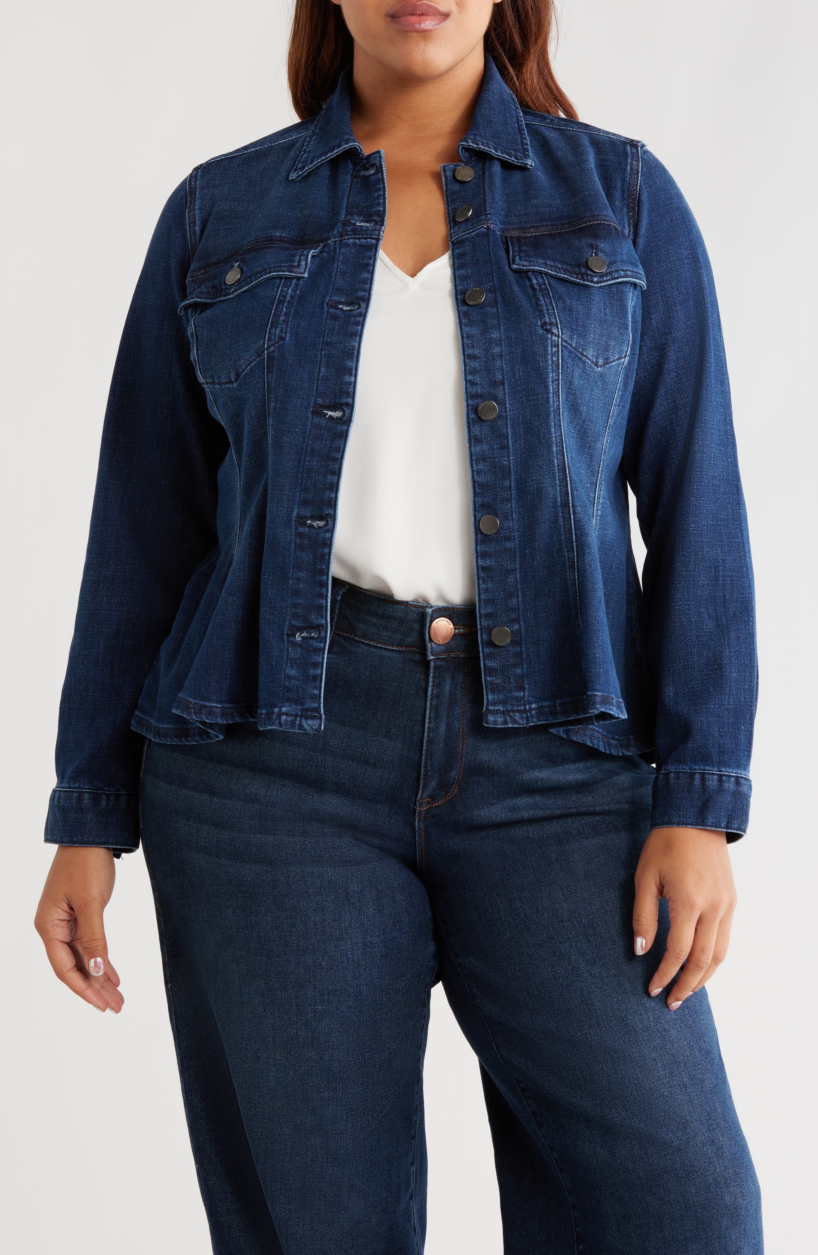 Fit & Flare Denim Trucker Jacket