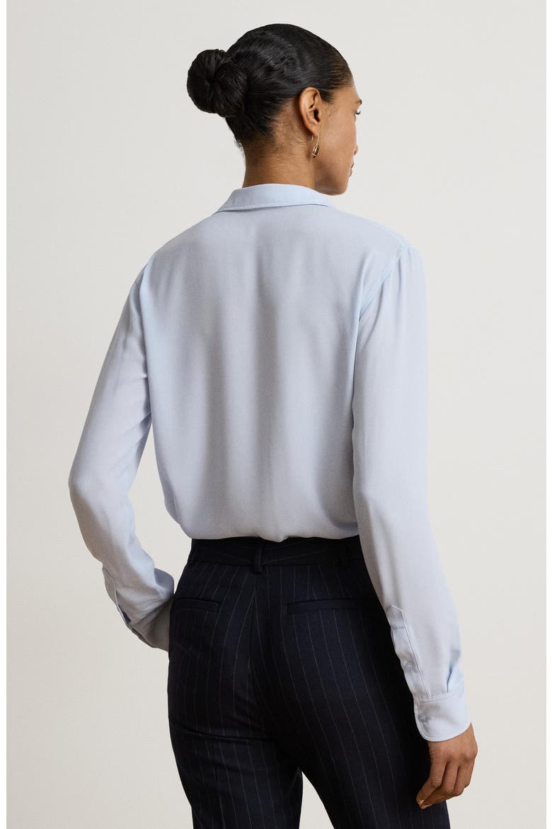Georgette Long Sleeve Shirt, Alternate, color, ICY BLUE
