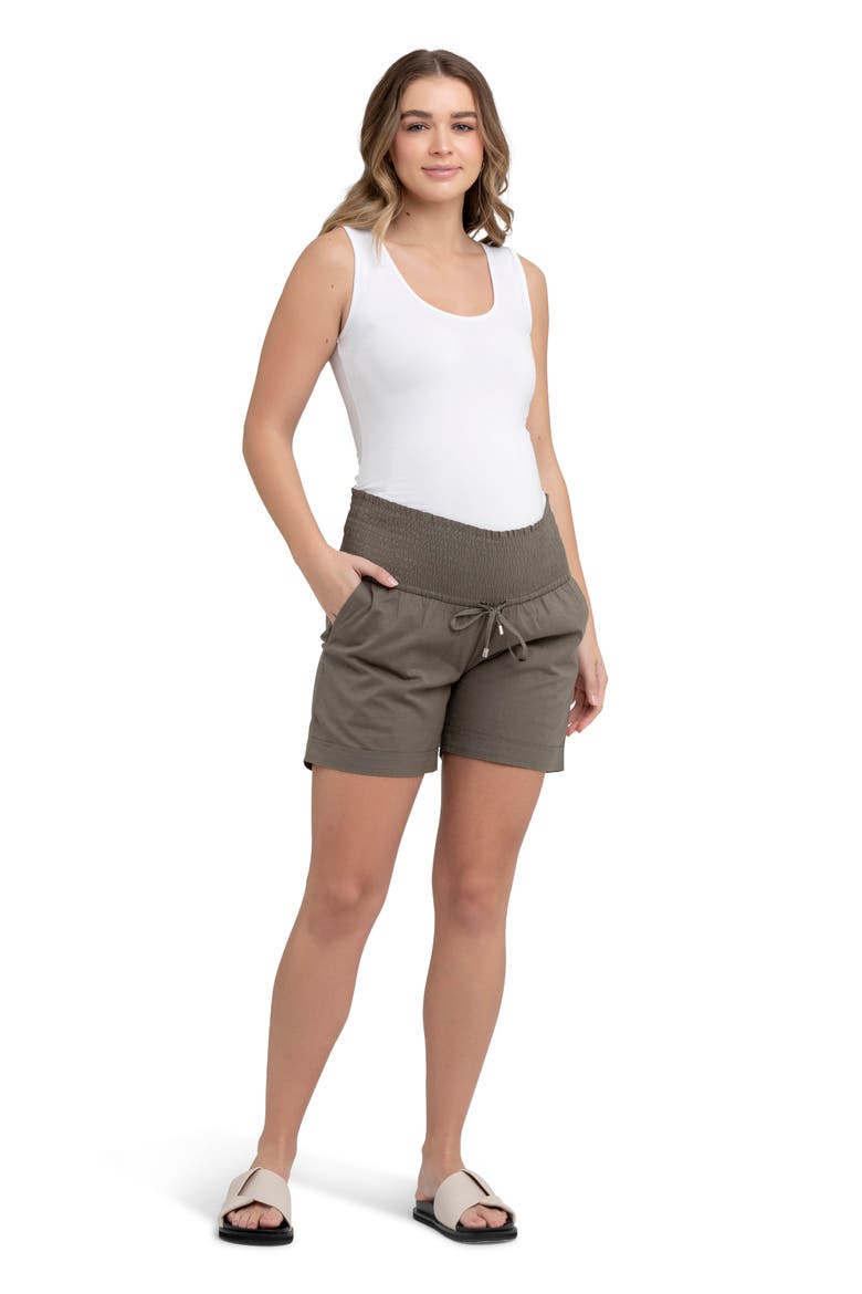 Philly Cotton Maternity Shorts, Alternate, color, MOSS
