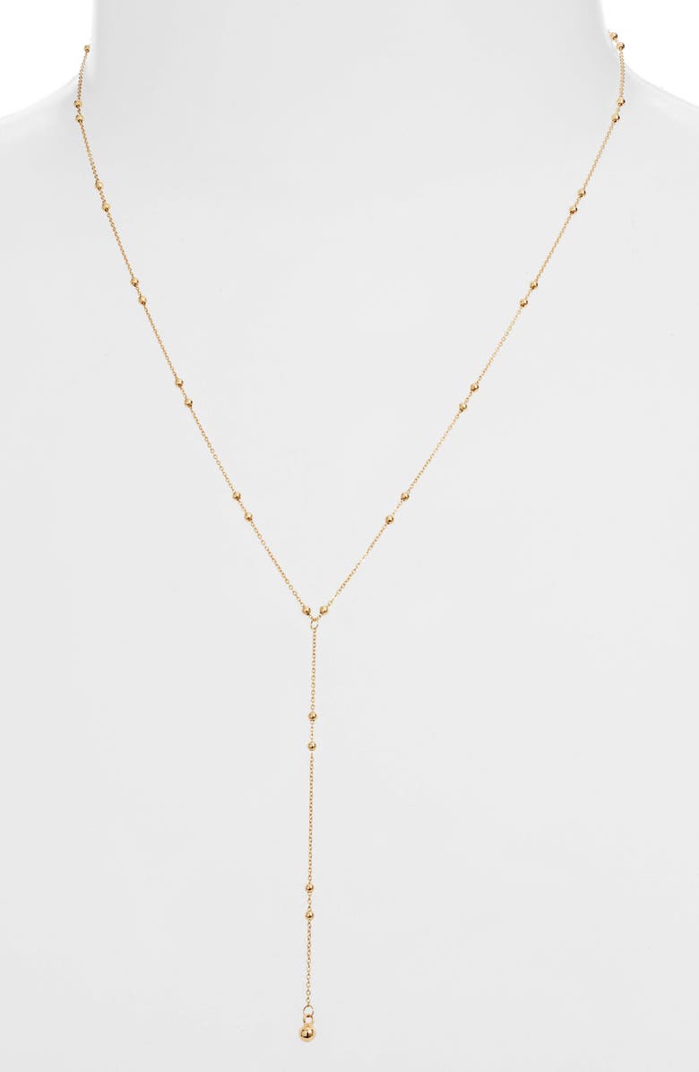 Bony Levy 14K Gold Beaded Y-Necklace, Alternate, color,