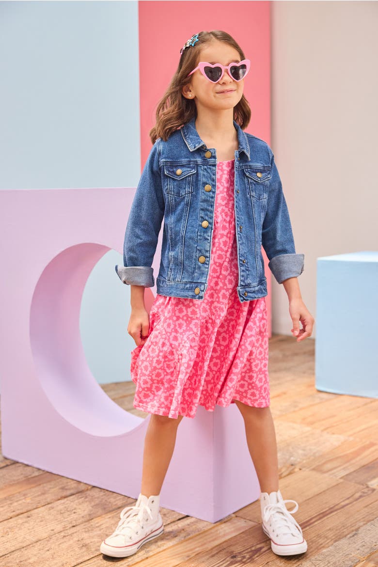 Kids' Asymmetrical Dress, Alternate, color, Maple Leaf
