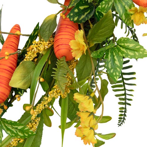 Northlight Floral Easter Artificial Wreath With Spring Carrots In Orange