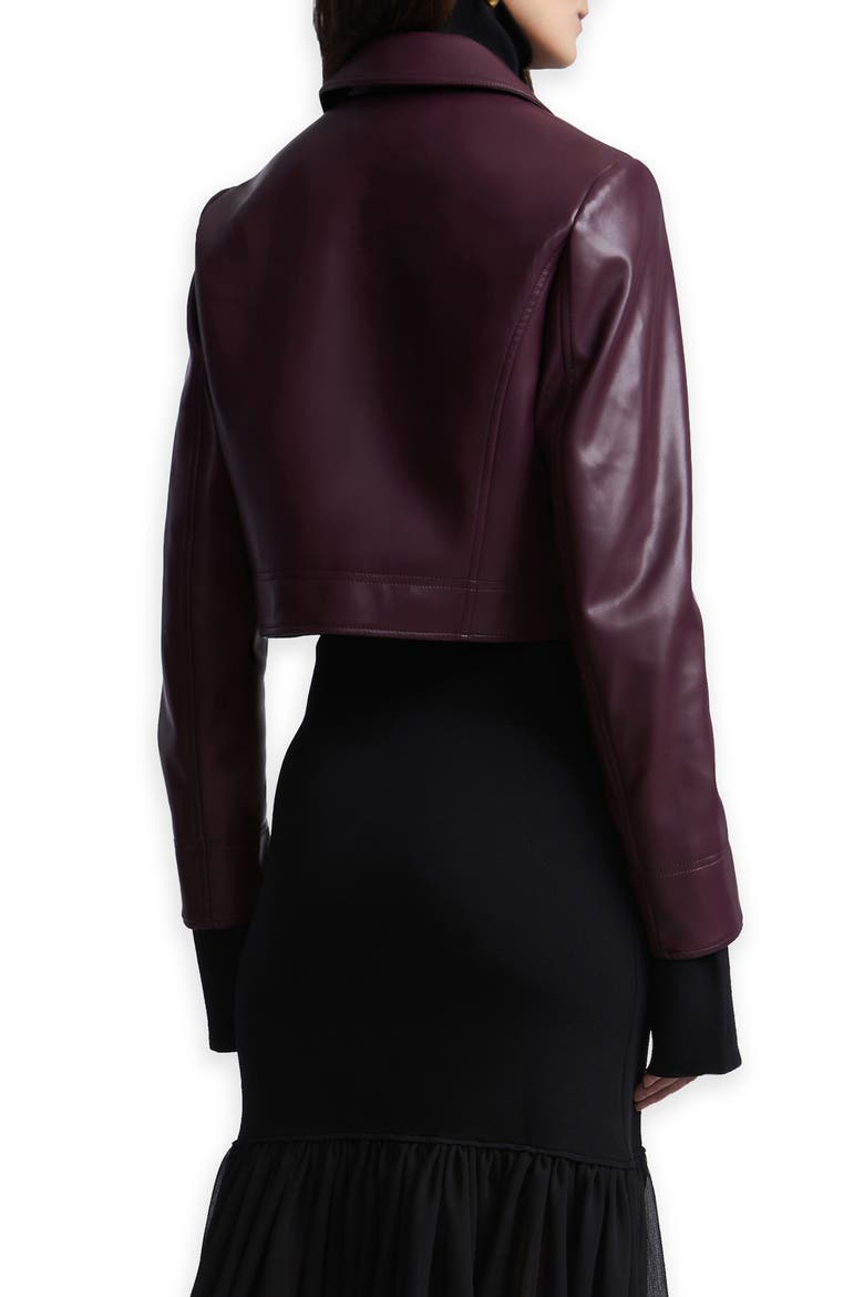 Paloma Faux Leather Cropped Jacket, Alternate, color, PORT