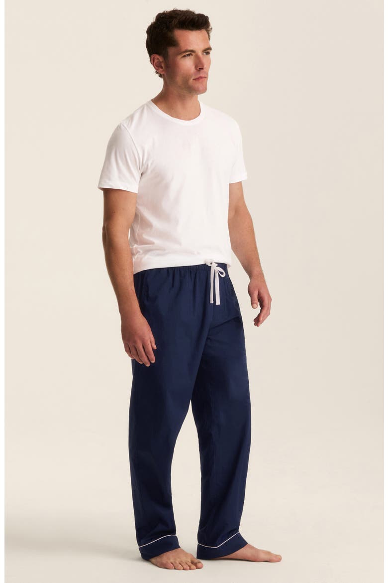Cotton Poplin Pajama Pants, Alternate, color, NAVY