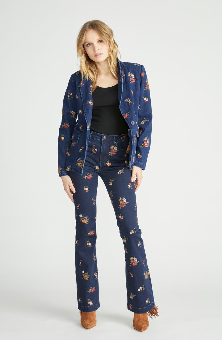 Driftwood Wyatt Floral Embroidered Bootcut Jeans, Alternate, color,