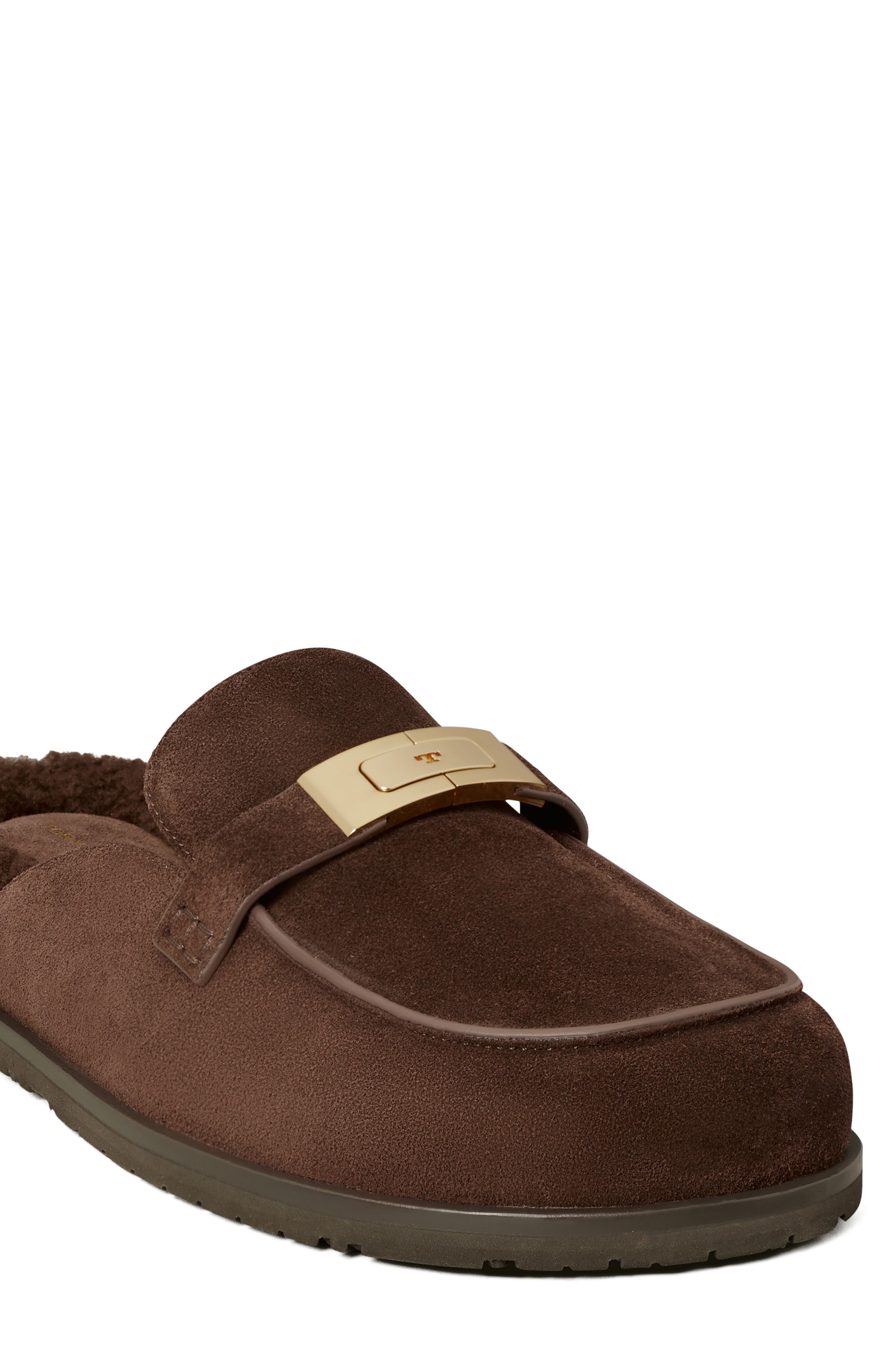 Leelee Shearling Mule, Alternate, color, DARK COCOA