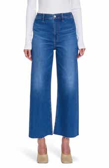 Penny Wide Leg Raw Hem Crop Jeans