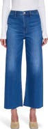 Pistola Penny Wide Leg Raw Hem Crop Jeans