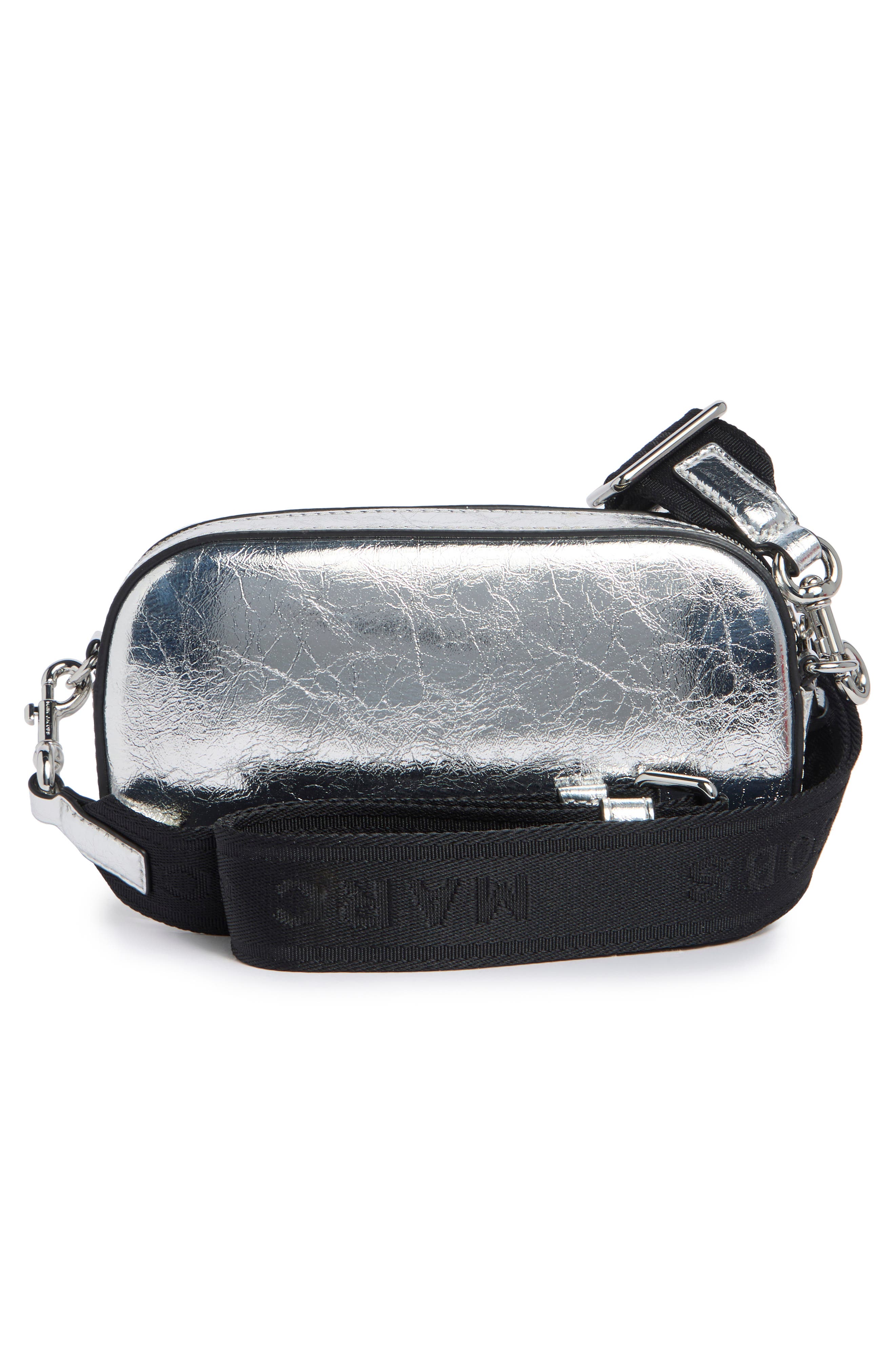 Metallic Camera Crossbody Bag, Alternate, color, SILVER