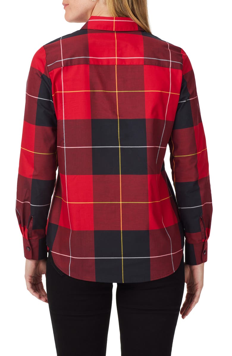 Foxcroft Rhea Gingham Shirt, Alternate, color, Black/ Red