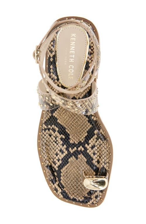 Kenneth Cole Ravenn Studded Wraparound Ankle Strap Sandal In Sand Snake