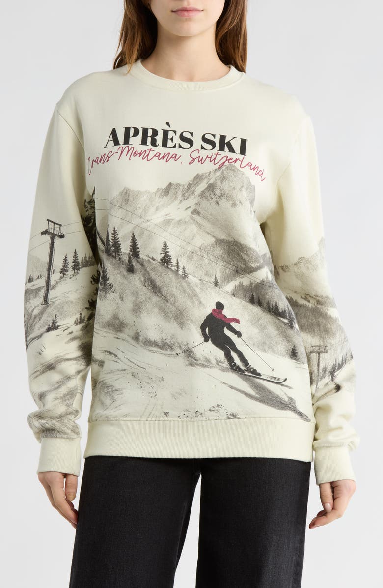 Philcos Après Ski Graphic Sweatshirt, Main, color, Natural