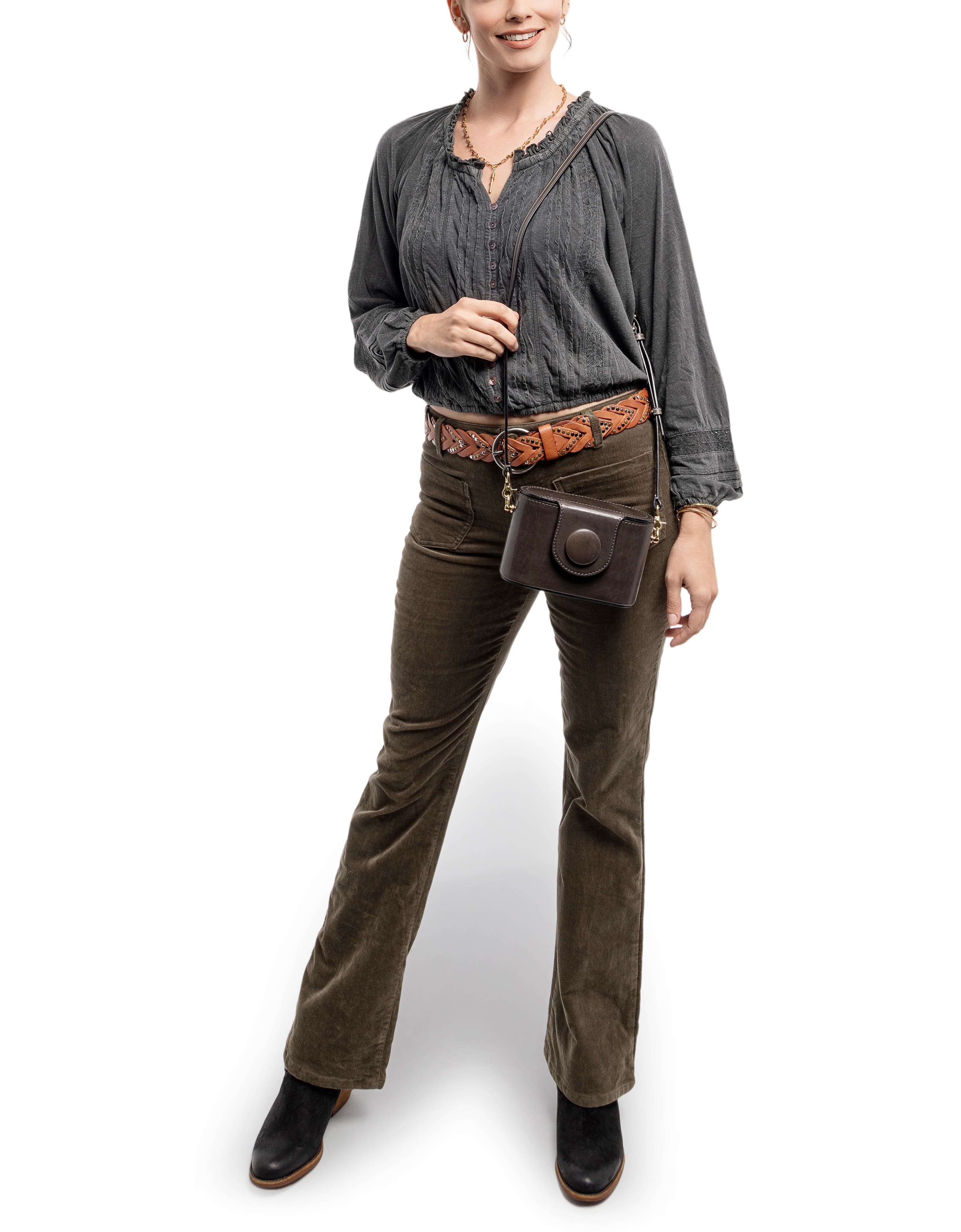 OLD TREND Begonia Genuine Leather Vintage Case Crossbody, Alternate, color, Grey