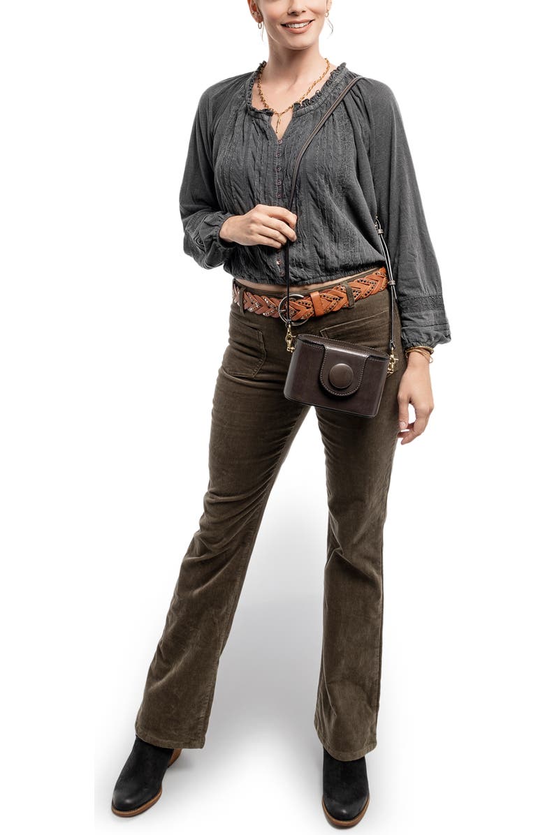 OLD TREND Begonia Genuine Leather Vintage Case Crossbody, Alternate, color, Grey