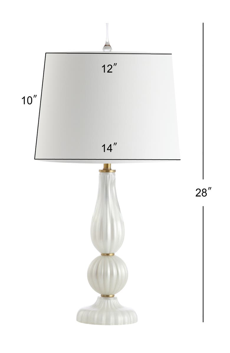 JONATHAN Y Maddie 28" Glass/Metal LED Table Lamp, Alternate, color, White Pearl