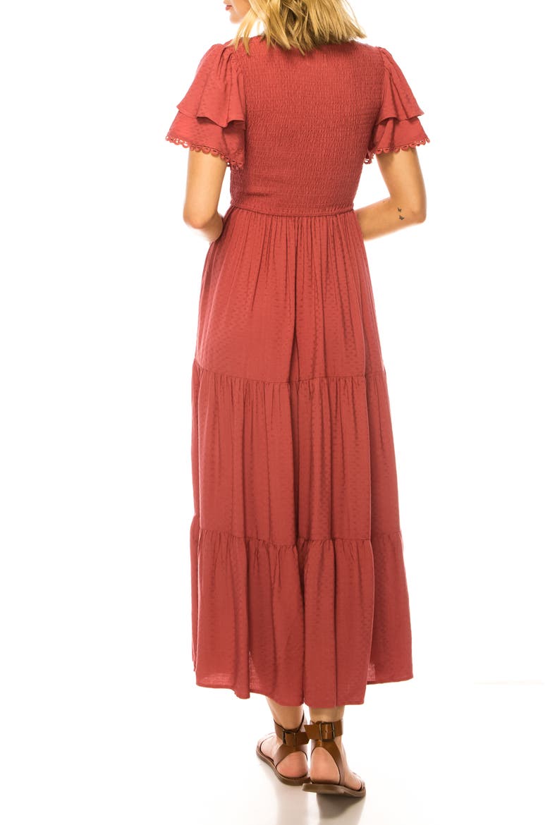 Tiered Woven Midi Dress, Alternate, color, ASTRO DUST