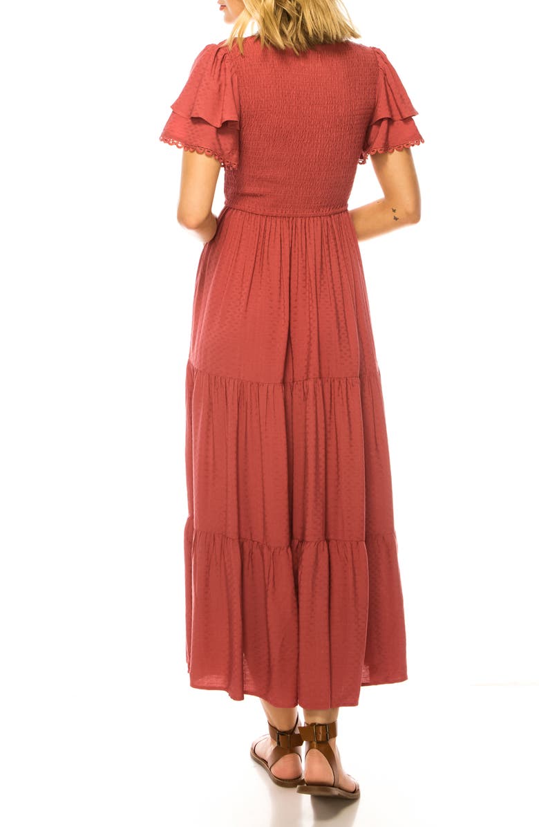 A COLLECTIVE STORY Tiered Woven Midi Dress, Alternate, color, Astro Dust