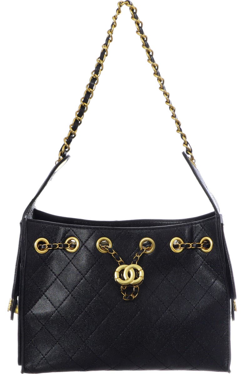 Adornia Quilted Faux Leather Shoulder Bag, Main, color, Black