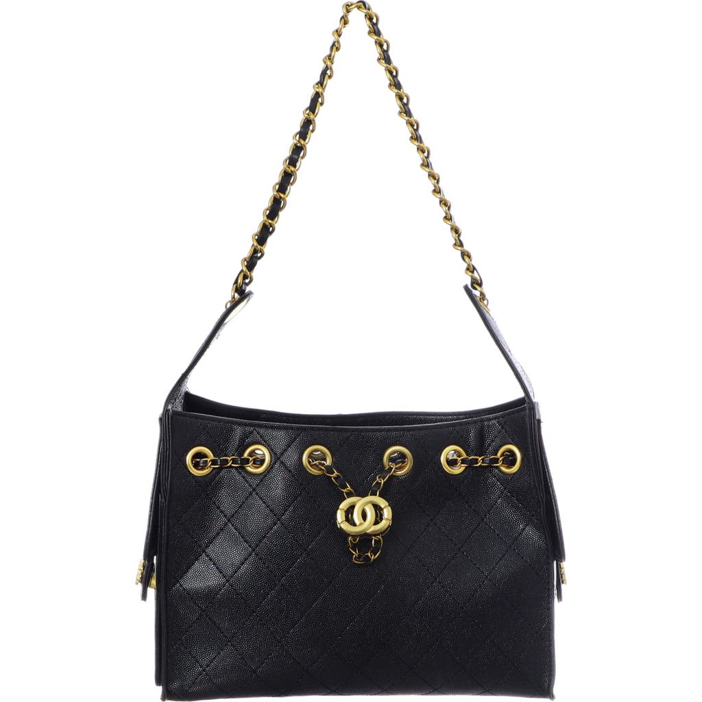 Adornia Quilted Faux Leather Shoulder Bag In Black