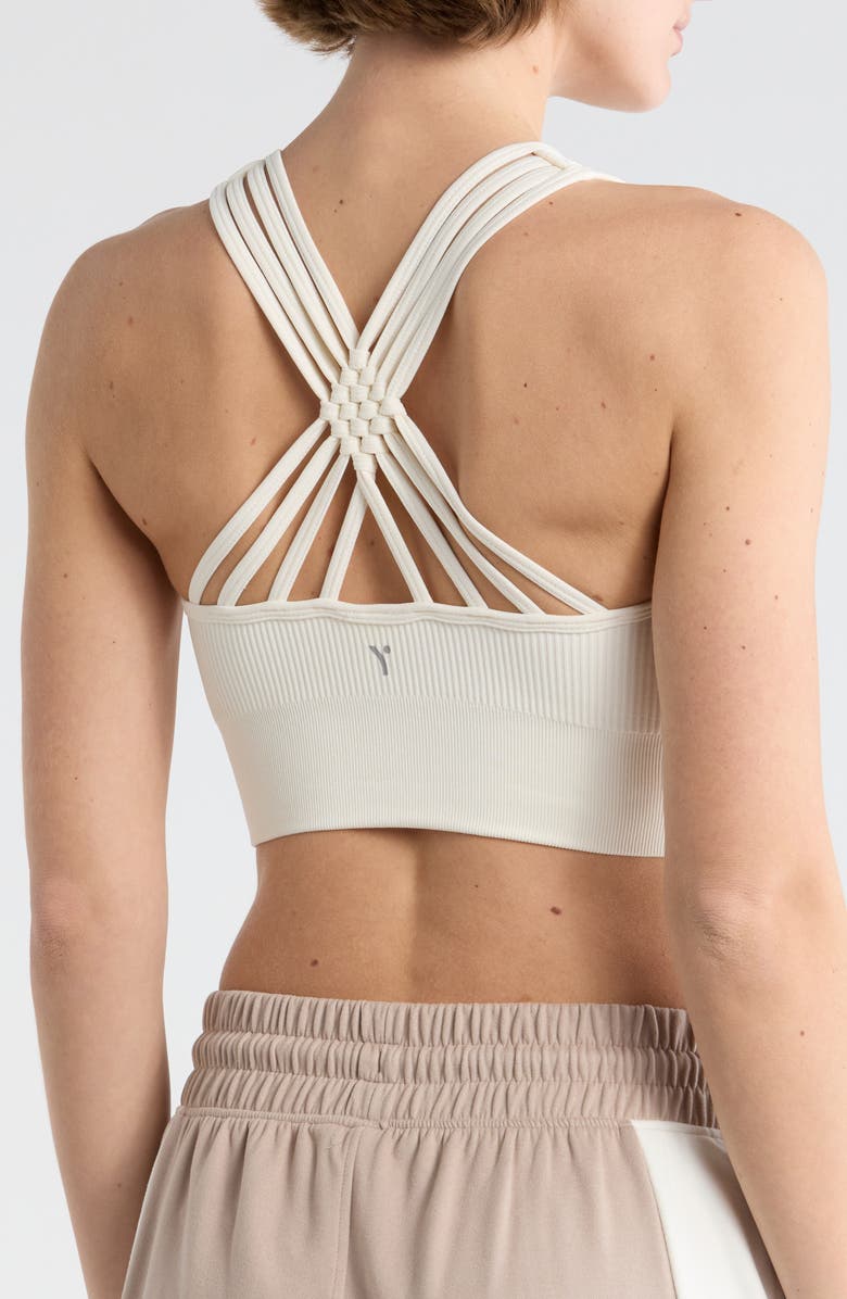 YOGALICIOUS Sweet Allure Seamless Rib Sports Bra, Alternate, color, White Dove