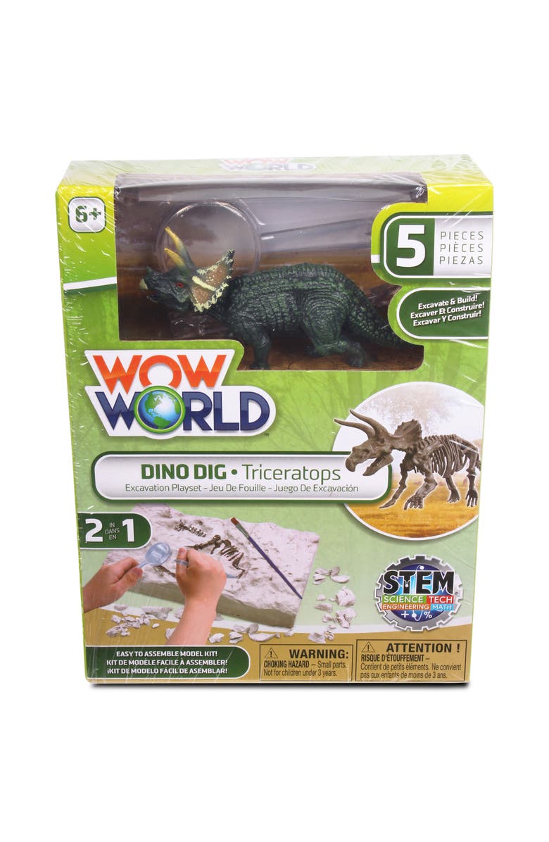 WowWorld Dino Dig Triceratops Skeleton Excavation Kit, Main, color, Multicolored