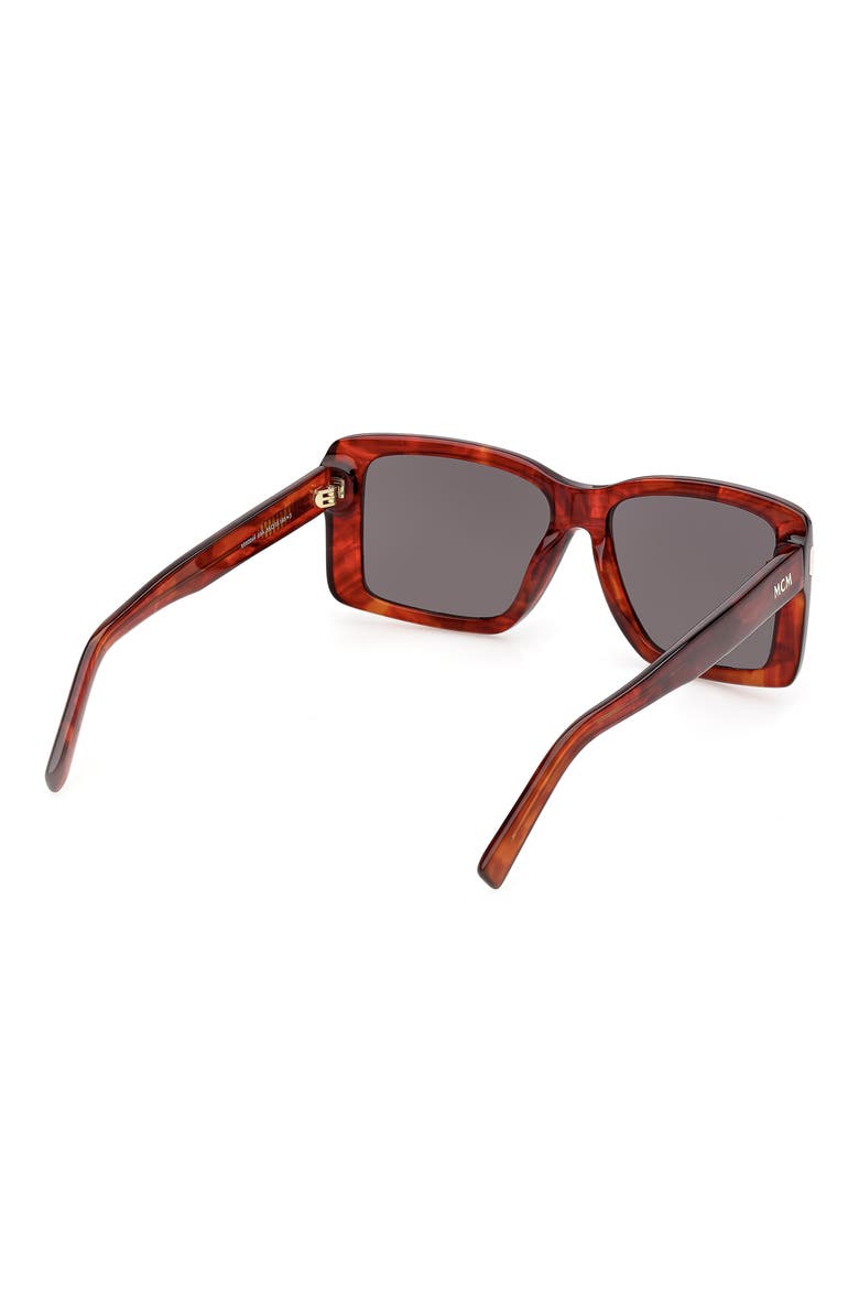 55mm Rectangular Gradient Sunglasses, Alternate, color, RED SMOKE