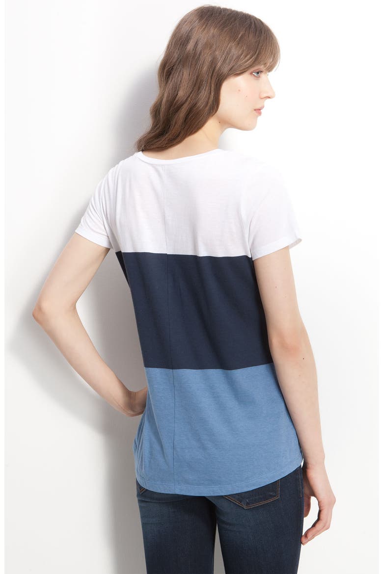 Short Sleeve Colorblock Jersey Tee, Alternate, color, NAVY ECLIPSE STRIPE