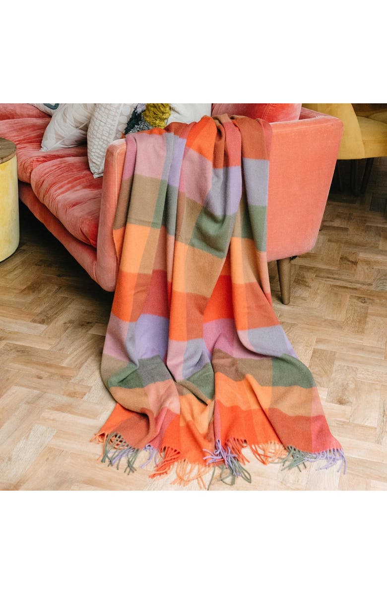 TBCo Block Check Lambswool Blanket, Alternate, color,