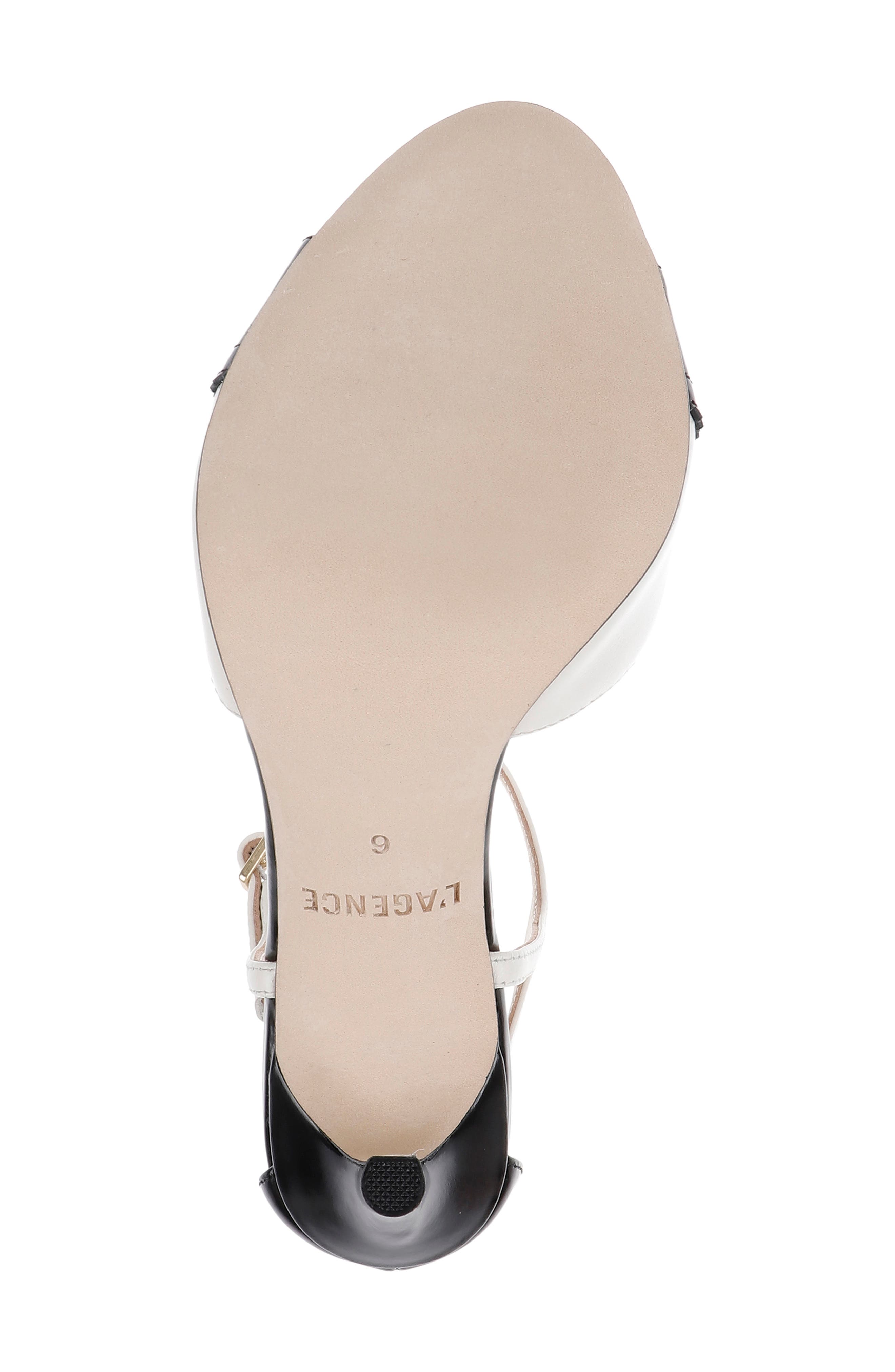 L'AGENCE Radha T-Strap Sandal, Alternate, color, Black/ White