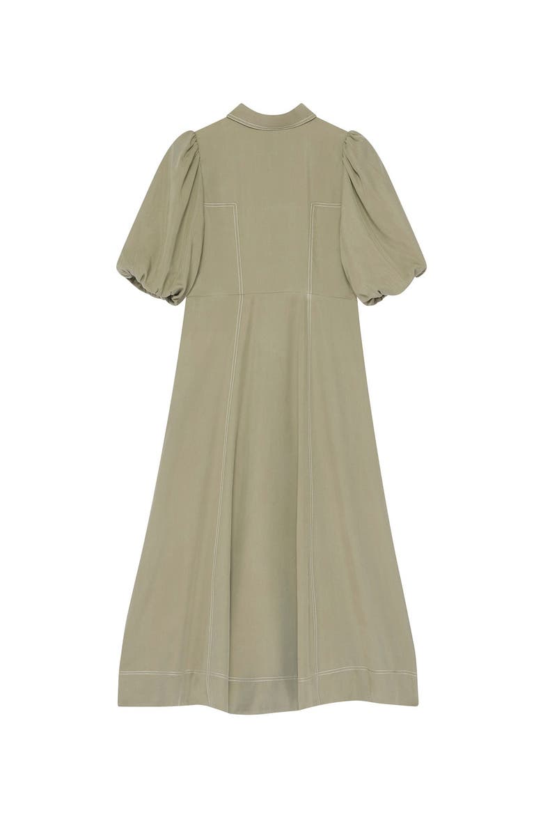 Utility Zip Midi Shirt Dress, Alternate, color, Khaki