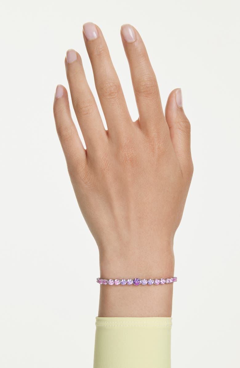 Swarovski Matrix Crystal Slider Bracelet, Alternate, color, Silver/ Multi